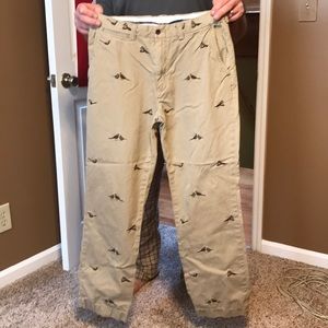 Men's polo pants with pheasants on them